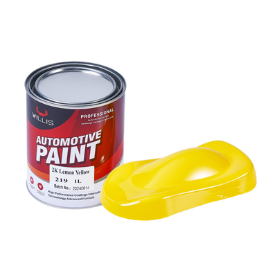 Solid Metallic Bright Liquid 2k Automotive Paint Lemon Yellow Color