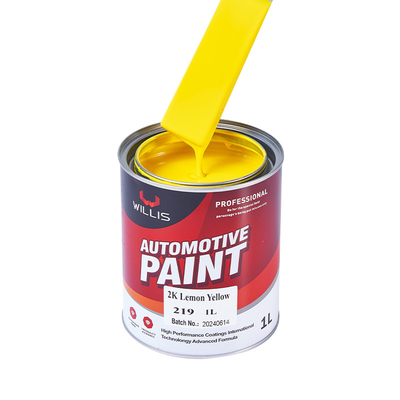 Solid Metallic Bright Liquid 2k Automotive Paint Lemon Yellow Color