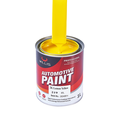 Solid Metallic Bright Liquid 2k Automotive Paint Lemon Yellow Color