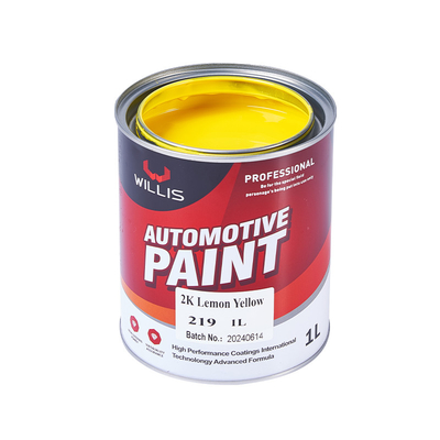 Solid Metallic Bright Liquid 2k Automotive Paint Lemon Yellow Color