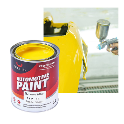 Solid Metallic Bright Liquid 2k Automotive Paint Lemon Yellow Color