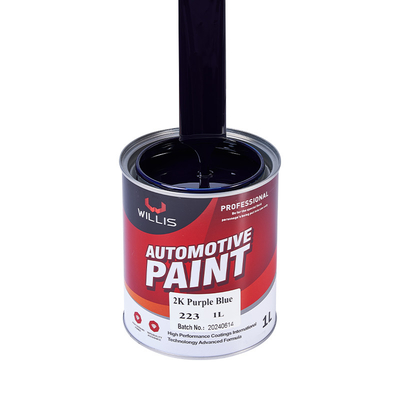 High Gloss Solid Car Body Filler Hardener , Strong Adhesion 2k Metallic Paint 2K Purple Blue Auto Color Paint