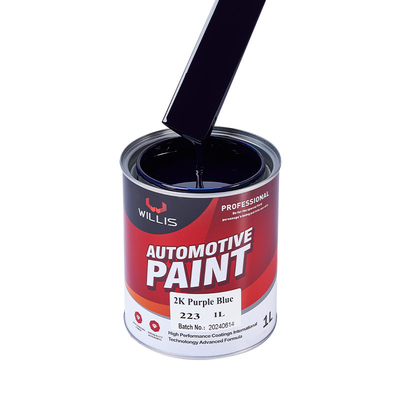 High Gloss Solid Car Body Filler Hardener , Strong Adhesion 2k Metallic Paint 2K Purple Blue Auto Color Paint