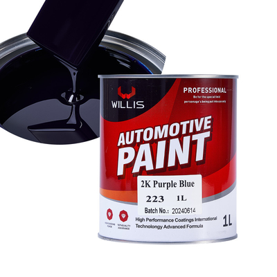 High Gloss Solid Car Body Filler Hardener , Strong Adhesion 2k Metallic Paint 2K Purple Blue Auto Color Paint