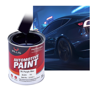 High Gloss Solid Car Body Filler Hardener , Strong Adhesion 2k Metallic Paint 2K Purple Blue Auto Color Paint