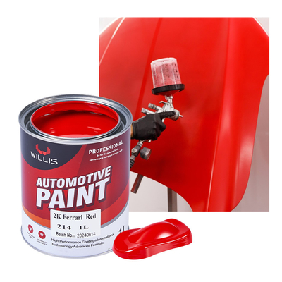 Tough Red Colors Ferrari Red 2k Metallic Car Paint Auto Refinish Car Restoration