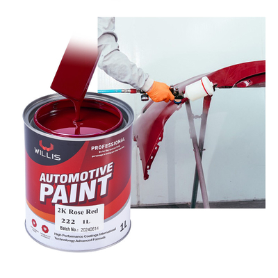 Rose Red Automobile / Advertising Mark 2k Solid Paint OEM / ODM Spray Auto Paint