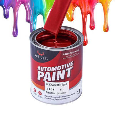Acrylic Flash Clear Pearl Automotive Paint High Solid Quick Dry Times 1K Crystal Red Pearl Acrylic Paint Color