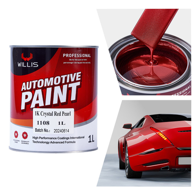 Acrylic Flash Clear Pearl Automotive Paint High Solid Quick Dry Times 1K Crystal Red Pearl Acrylic Paint Color