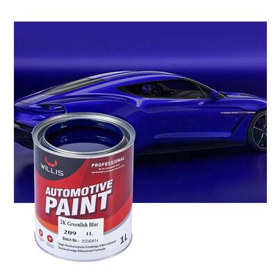 Factory Supply WILLIS 2K Greenlish Blue Car Paint Liquid Coating Automotive Top Coat Acrylic Resin Basecoat for Plastic Coating