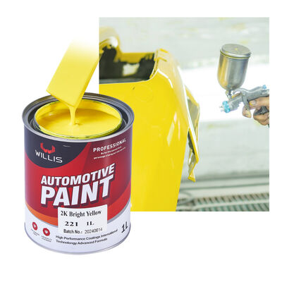 High Quality 2K Bright Yellow Automotive Metal Paint Car Repair Spray Coating with High Gloss Dual Component Acrylic Color Paint