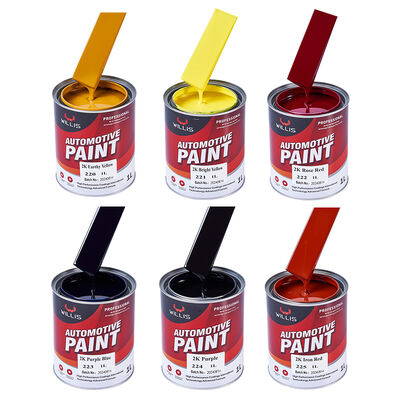 High Quality 2K Bright Yellow Automotive Metal Paint Car Repair Spray Coating with High Gloss Dual Component Acrylic Color Paint