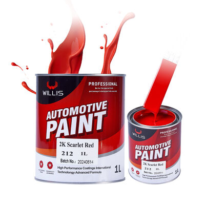 High Gloss 2K Scarlet Red Car Refinish Auto Paint Solid Red Base Coating & Paint Hardener Automotive Colors for Vehicles
