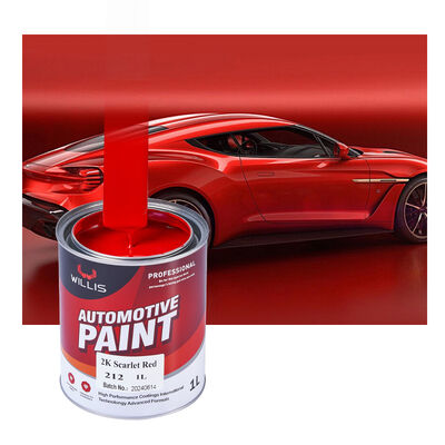High Gloss 2K Scarlet Red Car Refinish Auto Paint Solid Red Base Coating & Paint Hardener Automotive Colors for Vehicles