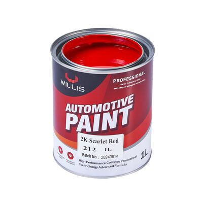 High Gloss 2K Scarlet Red Car Refinish Auto Paint Solid Red Base Coating & Paint Hardener Automotive Colors for Vehicles