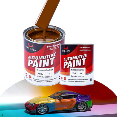 1K Transparent Iron Yellow Basecoat Auto Paint Acrylic Resin Liquid Coating Plastic Coating Spray Application Car Refinish OEM