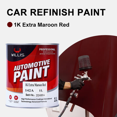 Willis Auto Repair Liquid Coating 1K Basecoat Extra Maroon Red Acrylic Resin Car Refinish Spray Application Automotive Paint