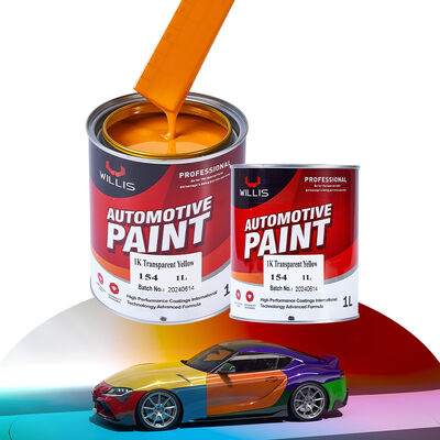 Willis 1K Basecoat Auto Refinish Car Paint Solid Color 1K 2K Acrylic Resin Coating Transparent Yellow Auto Repair Paint China
