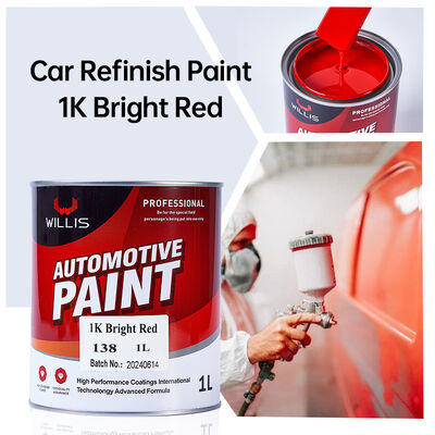 High Quality 1K Bright Red Two-Component Acrylic Car Paint Liquid Coating for Car Repair Factory Wholesale Price