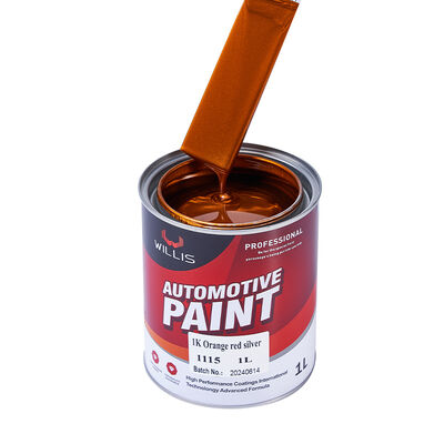 Orange Red & Silver 1K Acrylic Paint for Automotive Repair Single-Component Resin Liquid Coating for Cars Factory Supply