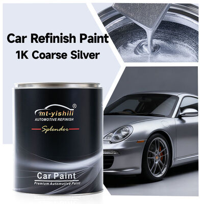 Car Paint, 1K Acrylic Silver Metallic Paint for Automotive & Plastic Parts, Coarse Silver Mix with Thinner for Spray Painting