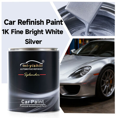 Fine Bright White Silver Metallic Paint | 1K Acrylic Resin Coating & Plastic Surfaces | High Gloss Spray Finish