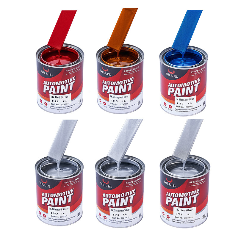 High Brightness Silver Base Coat Paint , Body Filler 1K Tint Base Paint Metallic Automotive Paint Silver Paint