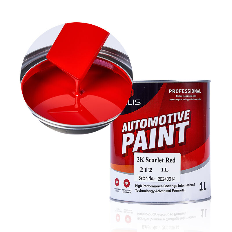 High Gloss 2K Scarlet Red Car Refinish Auto Paint Solid Red Base Coating & Paint Hardener Automotive Colors for Vehicles