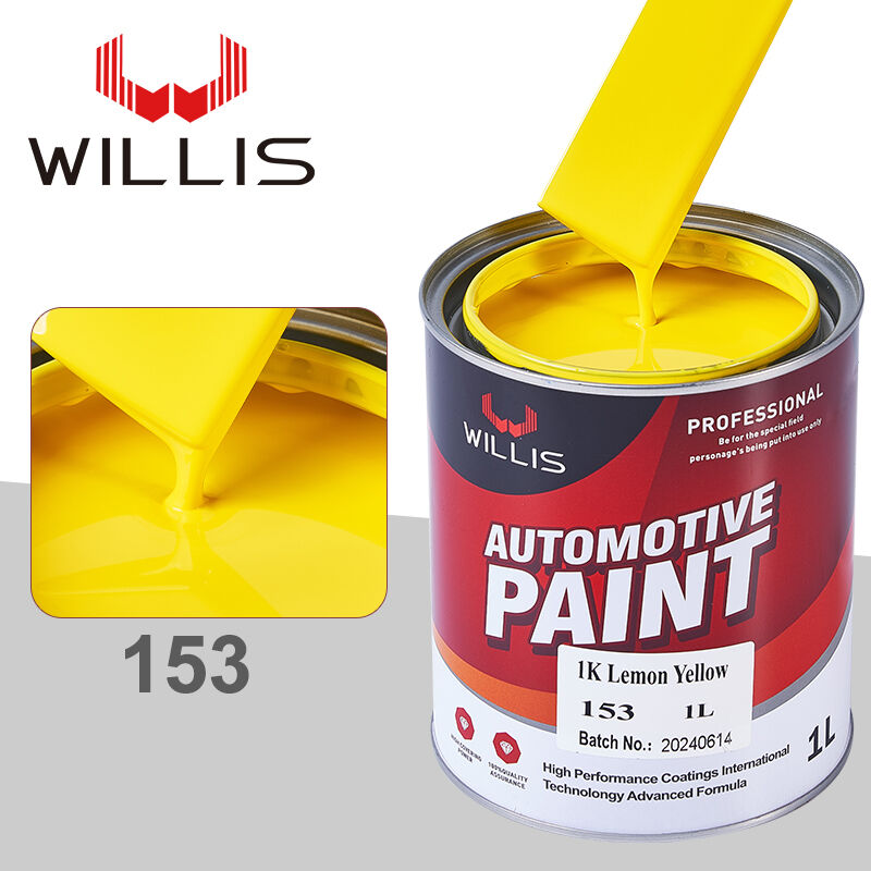 Hot Selling WILLIS Model 153 Lemon Yellow 1K Auto Refinish Basecoat Acrylic Resin Liquid Coating Automotive/Car Paint