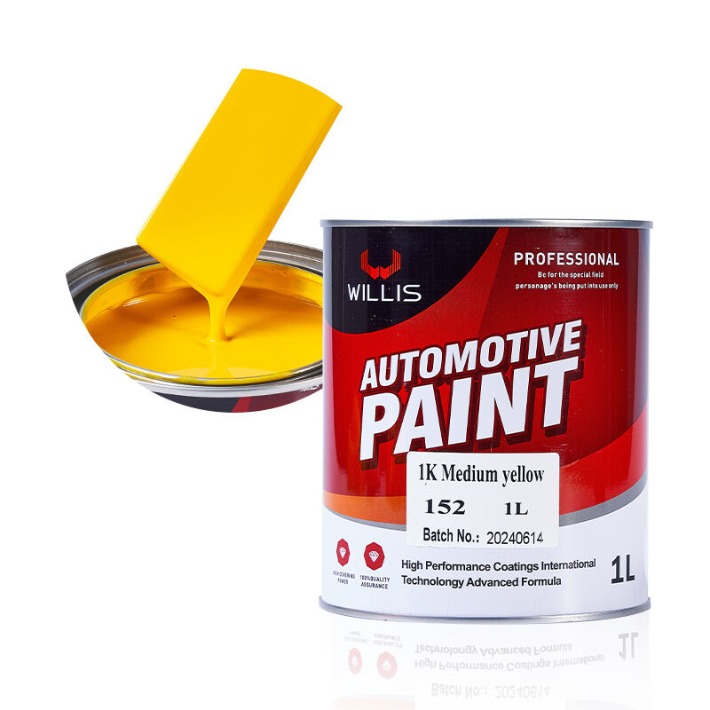 Solid Color 1K Yellow Auto Refinish Car Paint Chinese Made Acrylic Resin Coating Liquid State for Spray Application