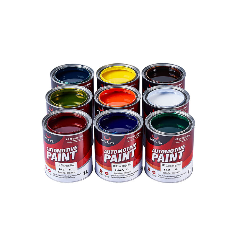 WILLIS 1K Color Paint for Cars Coated Plastic in 1K Acrylic Resin with Extra Black Premium 1K Paint for Vehicle Coating Painting